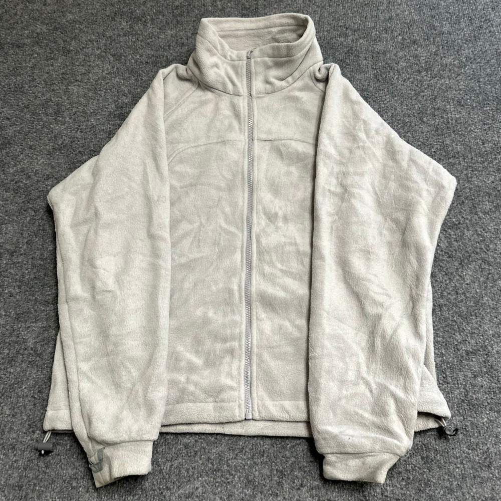 Columbia Fleece Jacket Womens Size L Gray Full Zip Mock Neck Outdoor F2 SL 7268